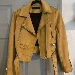 Zara Faux Suede Moto Jacket Size S